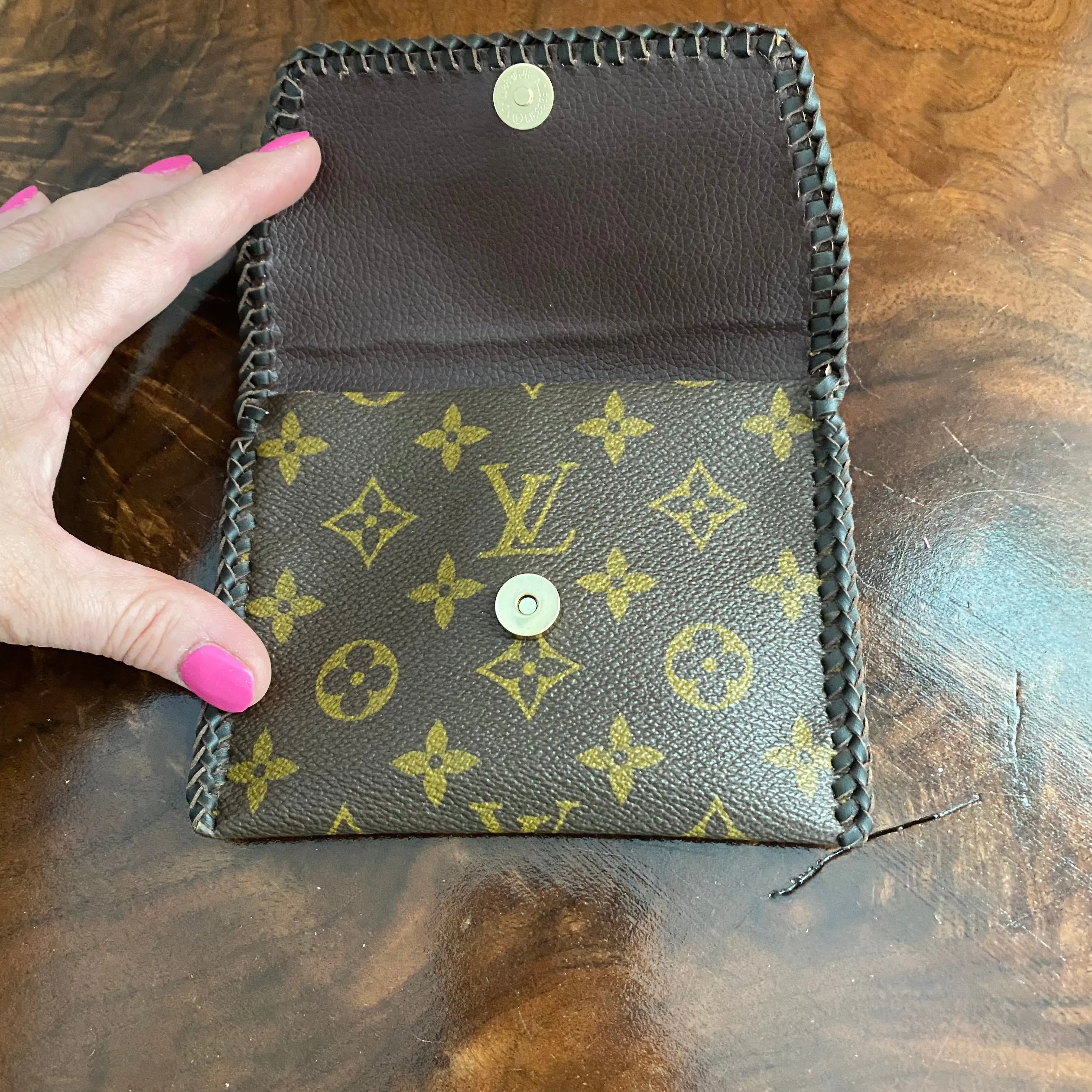 The Cardinal - Monogram Card Holder/Wallet in Chocolate