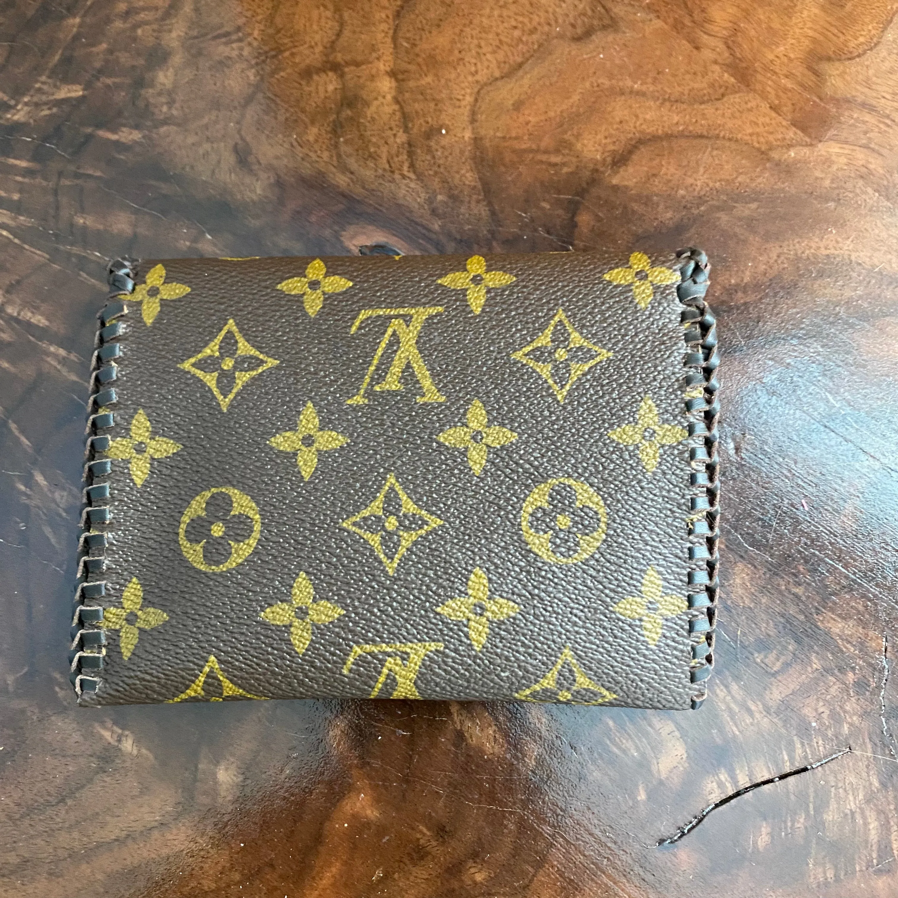 The Cardinal - Monogram Card Holder/Wallet in Chocolate