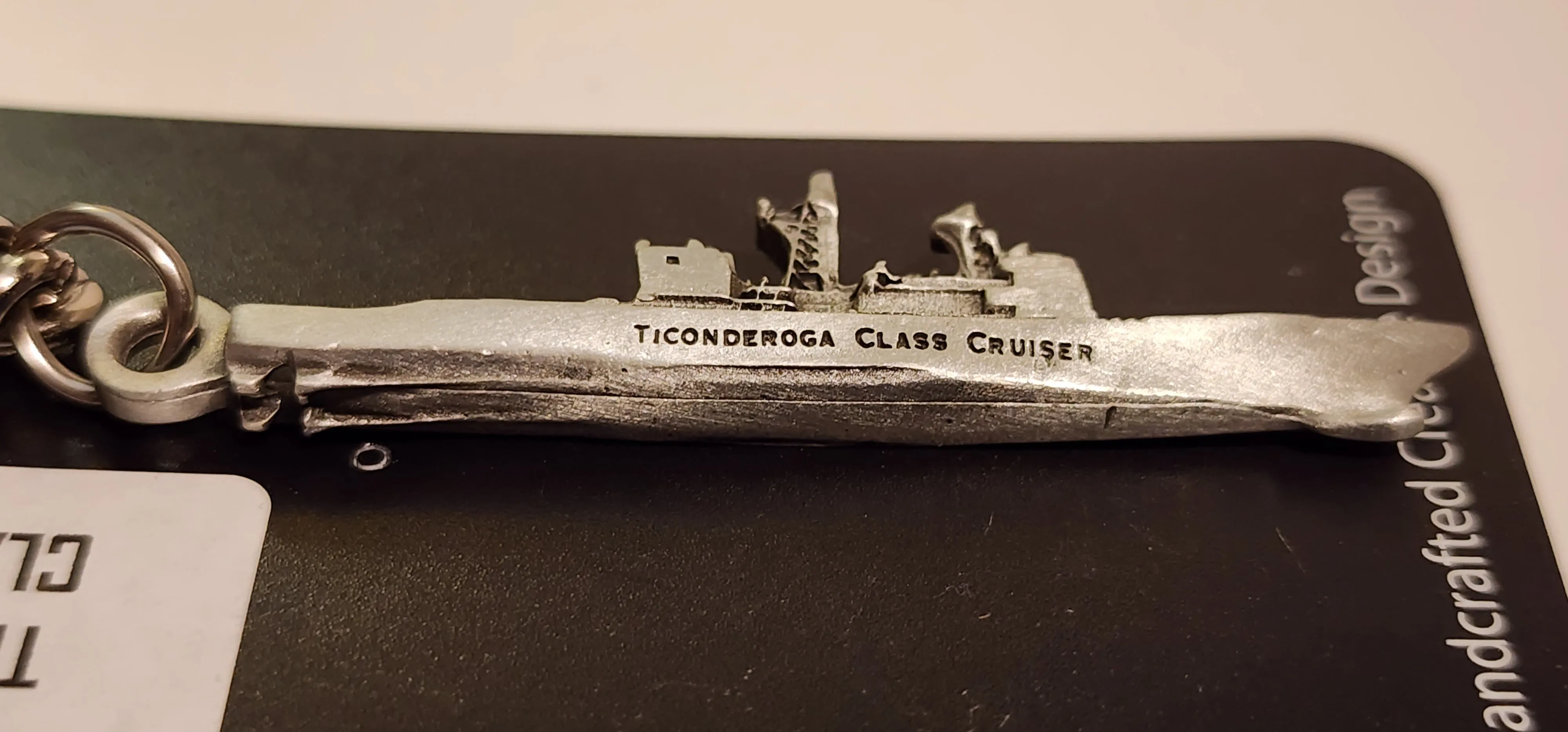 Ticonderoga-Class Cruiser Ship Pewter Keychain