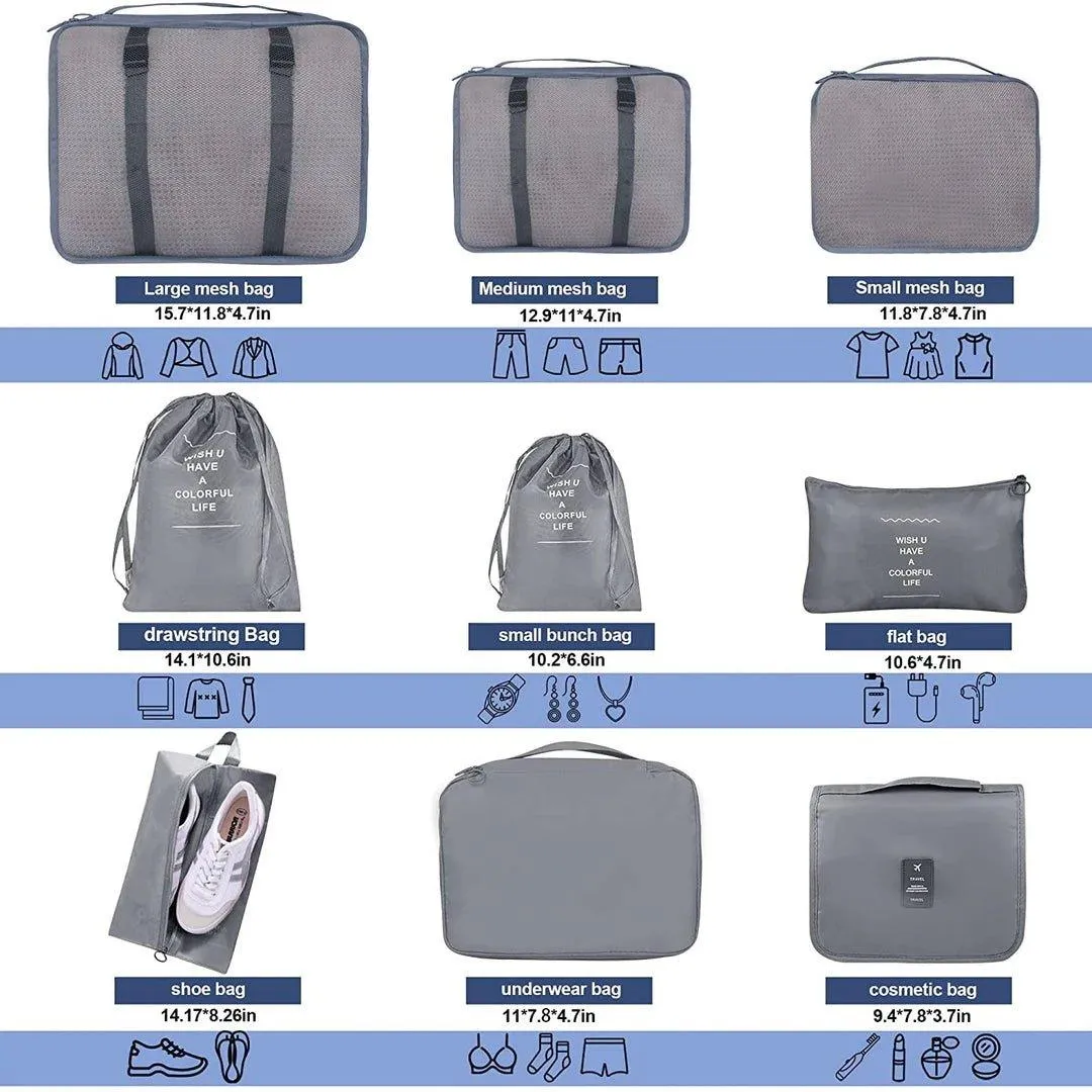 Travel Luggage Organizer 9pcs Set