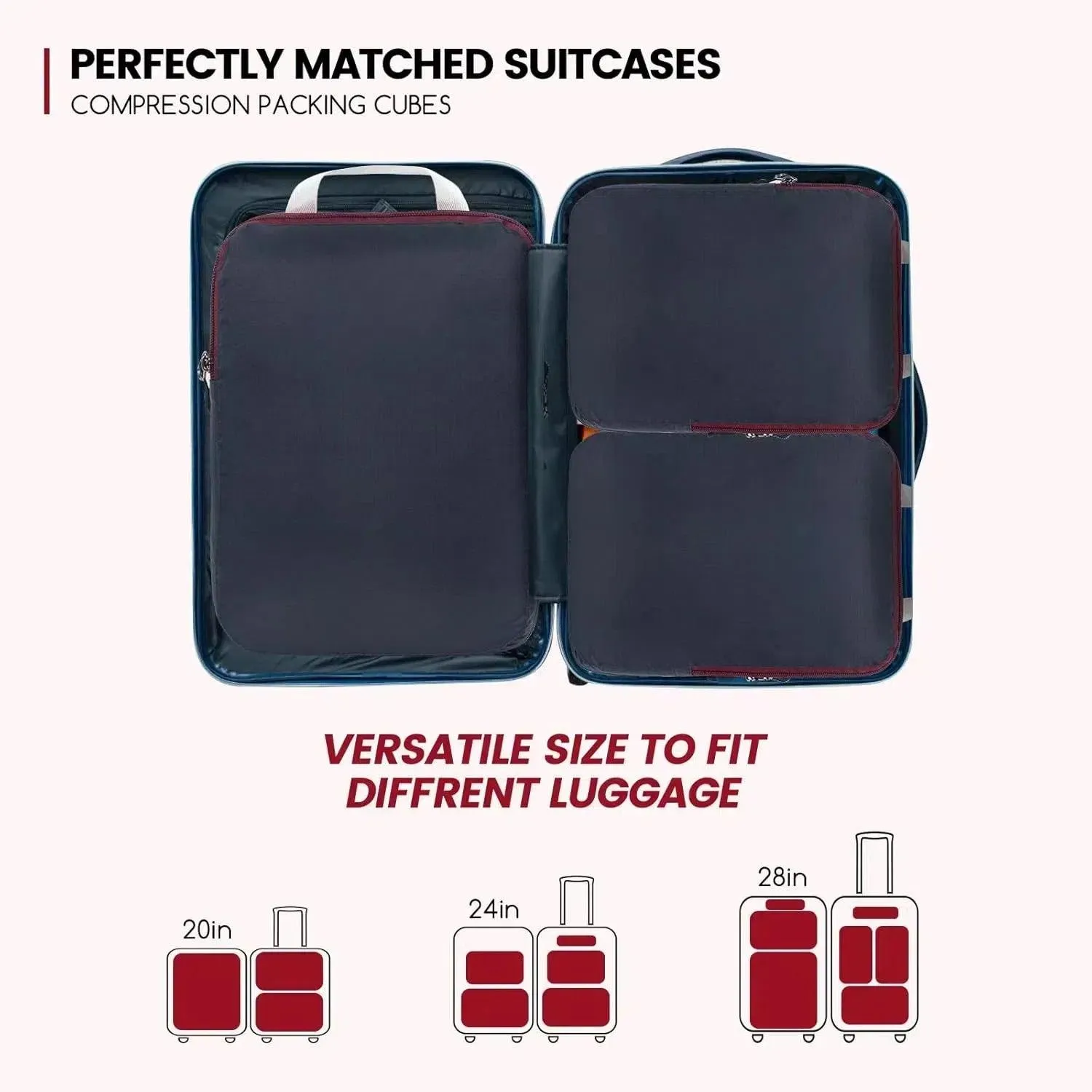 Ultralight Compression Packing Cubes for Suitcases, Travel Accessories