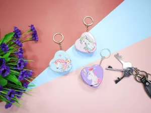 Unicorn Coin Pouch Keychain Ring Multi Purpose Kids Case Small Jewelry Personal Items Key Holder for Girls / Tin case Hardtop Storage for Girls Kids Mini Secret Wallets 