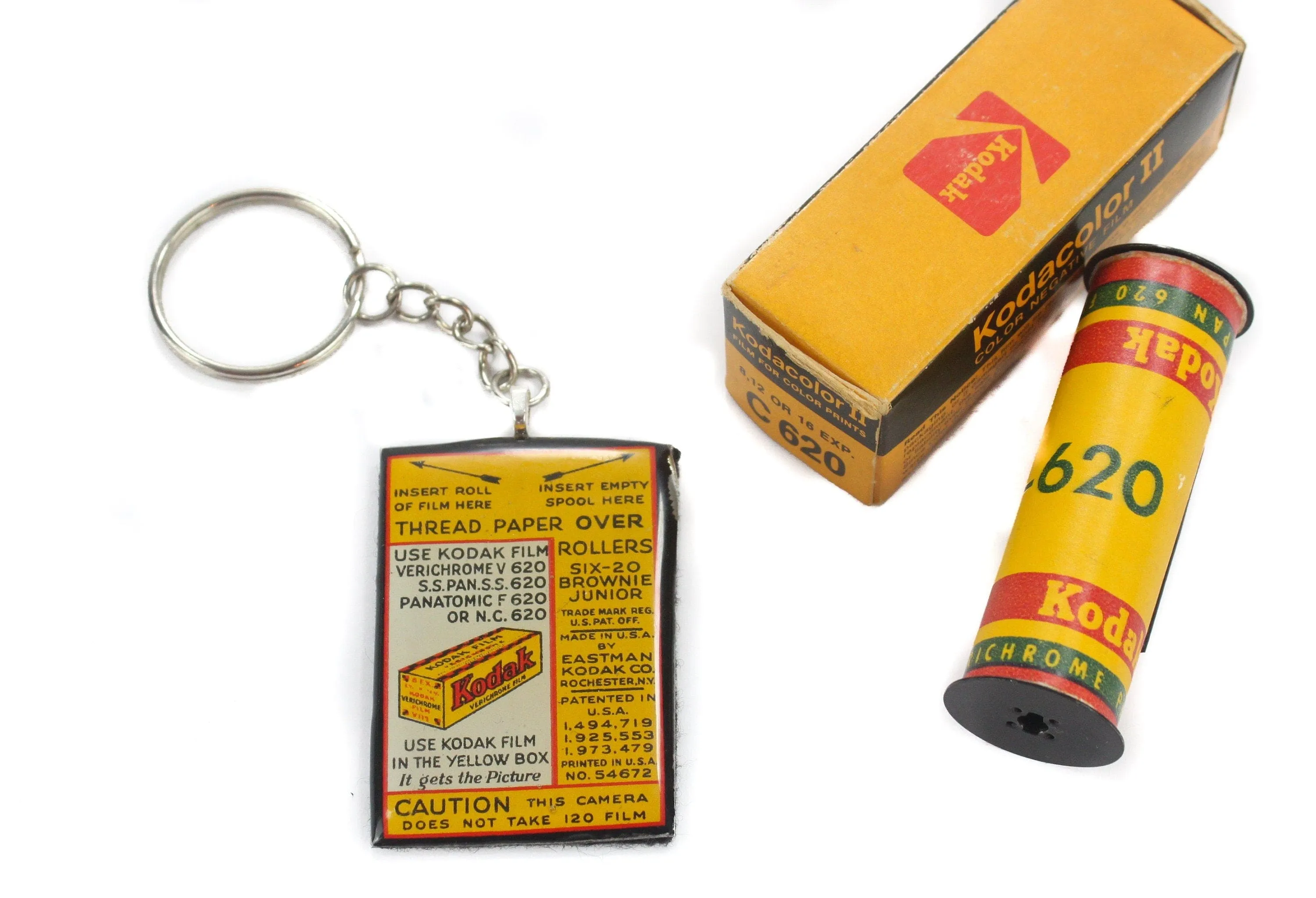 Vintage Kodak 620 Roll Film Keychain, Style 2, unique gifts for him and her, Photographer gift