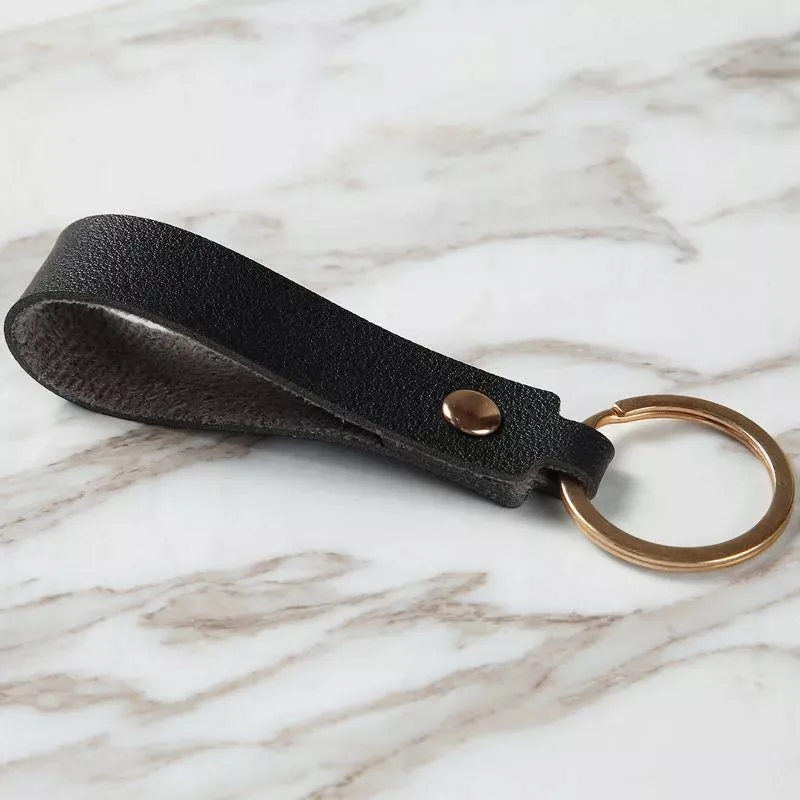 Vintage Vegan Leather Wristlet with Key Ring and Wrist Strap