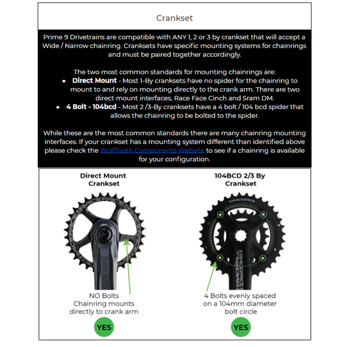 Wolf Tooth Direct Mount Chainrings for Race Face Cinch