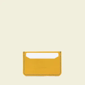 Yellow and blue leather card holder